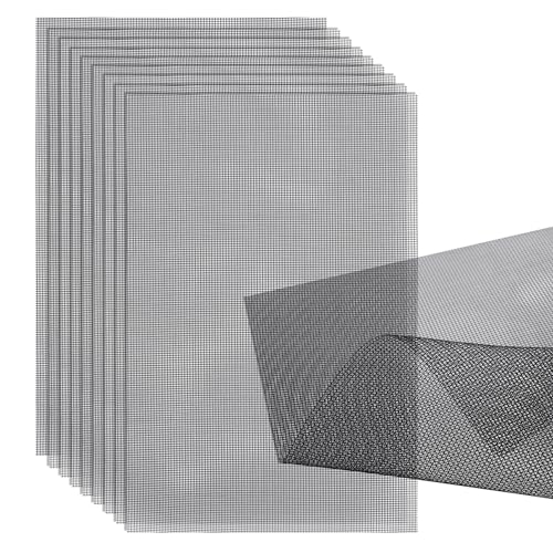 10pcs Flower Pot Hole Mesh Pad | 11.8x7.8 Inch Bonsai Mesh Drainage Screens Plant Pot Drainage Mesh Plant Screen Mesh Preventing Soil Leakage - color: Black