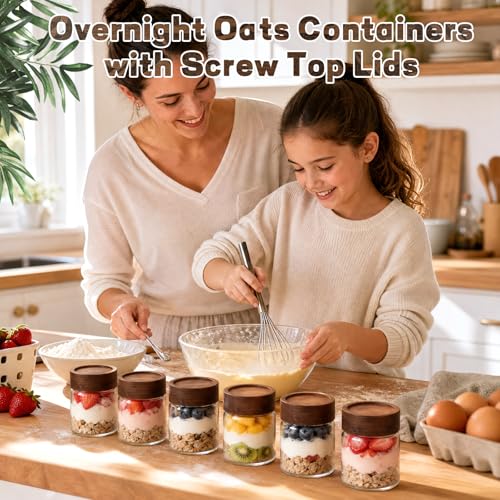6 pc Glass Spice jars Glass Jars with Screw Lid 5 oz Acacia Wood Glass Herb Sugar Coffee Bean Ground Container Food Storage Canister for Candy Pantry Tea Seasoning Meal Prep Snack (6*150ml(5oz)) - color: 6*150ml(5oz)