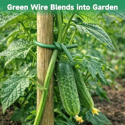 KINGLAKE Green Garden Wire with Pliers - 132 Feet 3.5mm Garden Ties Soft Plant Twist Ties Plant Wire for Climbing Plants Tomatoes Support Vines Vegetables Flowers Indoor & Outdoor Gardening Training - size: 3.5mm x 132ft