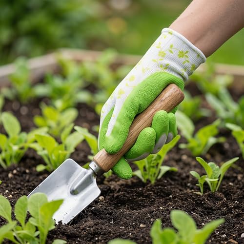 Gardening Gloves for Women Men,Breathable Rubber Coated for Yard Garden, Outdoor Indoor Protective Work with Grip, Best Garden Gifts & Tools for Gardener