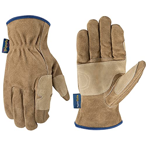 Wells Lamont Men's HydraHyde Leather Work Gloves, Water-Resistant, Large - size: Large (Pack of 1), style: Work Gloves