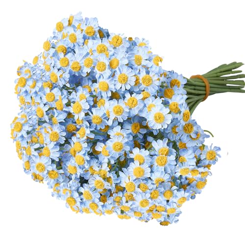 Small Blue Daisy Flowers Artificial - 6 Bouquet/36Pcs,10 Inch Fake Daisies | Spring Home Decor,Wedding,Party,Table Centerpiece,Event Decor - color: Blue, size: 36Pcs