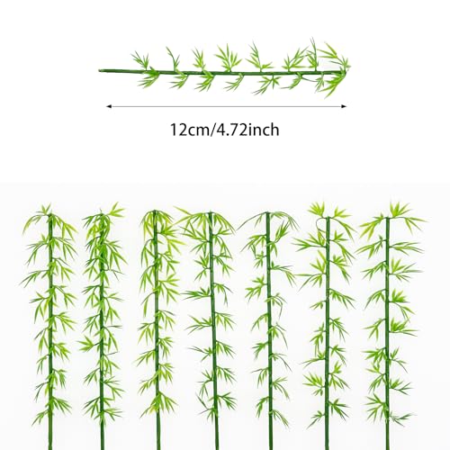 Woohome Model Miniature Bamboo Trees, Green Plastic Bamboo Trees for Building Model, Home Miniature Landscape Landform Diorama Project, 50 PCS, 4.72’’ - color: 50PCS 12CM