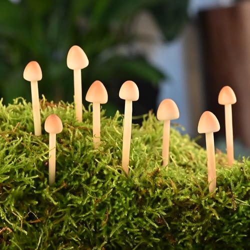 16-Pack Mini Mushrooms for Crafts - Terrarium Decor for DIY Miniature Landscapes & Garden Mushrooms - Desktop Ornaments & Christmas Decorations.