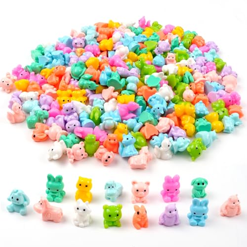 40PCS Mini Resin Animals Variety Pack, Tiny Resin Animal Figurines - color: Random Solid Color