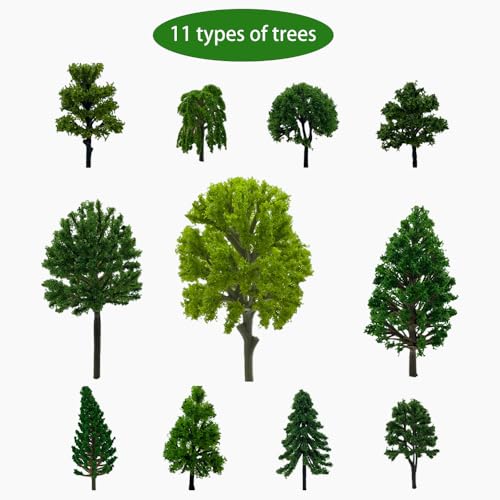 30 pcs 2.4-5.9 inches Mixed Miniature Trees,Model Trees,Mini Trees for Diorama Projects,Landscape Projects,Train Layout,School Projects,HO Layout, Miniature Houses,Fairy Garden (No Base)