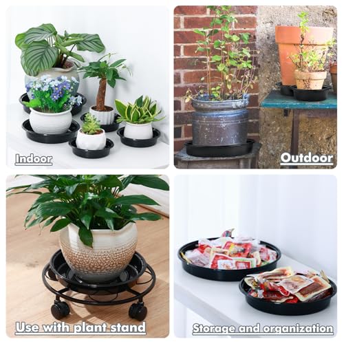 Plant Saucer 30 Pack Plant Trays for Pots 4/6/8/10/12 Inch Plastic Plant Saucers for Outdoors & Indoors Black Drip Trays for Potted Plants Flower Pot Plates to Catch Water Drainage Dishes No Holes - size: 4/6/8/10/12 Inch - 30 Pack