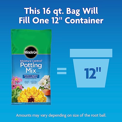 Miracle-Gro Moisture Control Potting Mix, 16 qt. (2-Pack) - size: 2-Pack, style: 16 qt.