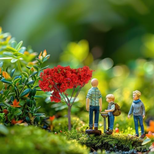 NUOBESTY 6 Pack Mini Artificial Trees Simulation Tree Ornament for Fairy Garden Micro Landscape Container Mini Garden Terrarium DIY Landscape Decor 3.14 X 1.96 X 1.96 in