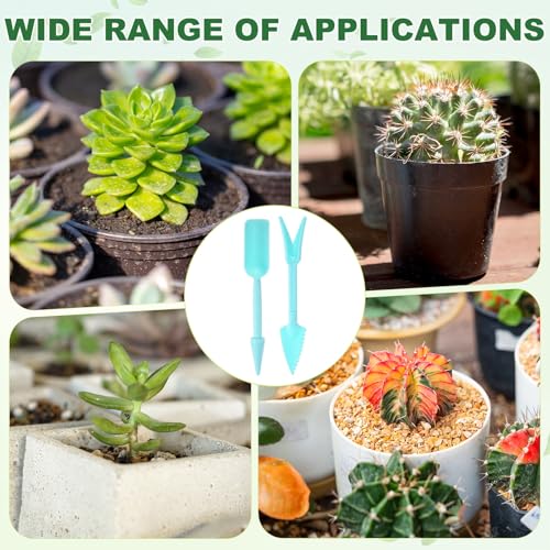 M METERXITY 6-Set Mini Gardening Tools, Plastic 2-in-1 Portable Garden Shovel Hand Tools Set Digging Scoops Kits for Plant/Seedlings/Transplanting/Succulent/Bonsai [Blue] - color: Blue