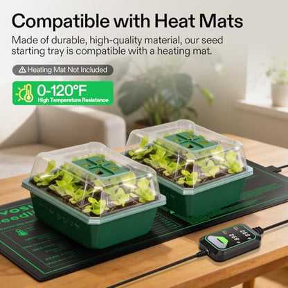 VIVOSUN 6-Pack Seed Starter Trays, 72-Cell Starter Kit with Humidity Dome - size: 6-Pack 72-Cell, style: Trays