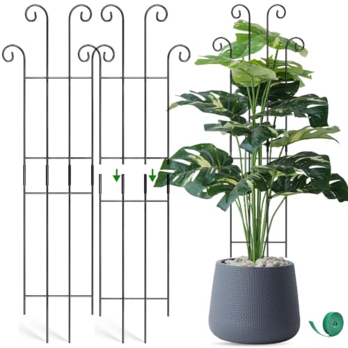 Coomin 32.6in Monstera Plant Support, Plant Trellis Indoor 2P | Garden Trellis for Climbing Plants, Metal Trellis for Potted Plants Pothos Plant Climber Support - size: 32.6in/2p