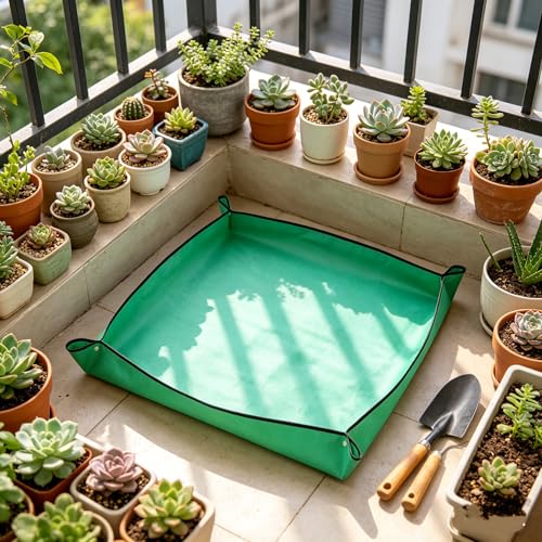 Foldable Gardening Mat, 66cm/26in Soil Changing Mat for Potting Plants, Green