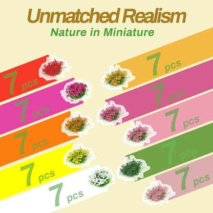 Potanro70pcs Miniature Flowers Cluster,Mini Flowers Self Adhesive.