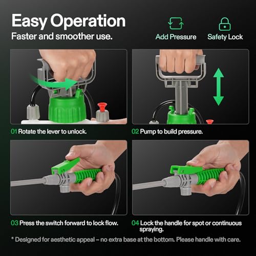 VIVOSUN 1.6 Gal/6L Pump Sprayer, Garden Water Sprayer | for Plants, Weeds & Lawn Care, with 3 Nozzles, 50'' Long Hose & Pressure Relief Valve - size: 1.6 gal