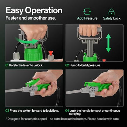 VIVOSUN 1.6 Gal/6L Pump Sprayer, Garden Water Sprayer | for Plants, Weeds & Lawn Care, with 3 Nozzles, 50'' Long Hose & Pressure Relief Valve - size: 1.6 gal