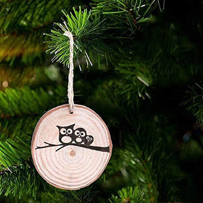 Unfinished Natural Wood Slices 30Pcs 2.75-3.1 inch Wood Coaster Pieces Craft Wood kit Predrilled with Hole Wooden Circles Great for Arts and Crafts Christmas Ornaments DIY Crafts Rustic Wedding - size: 30 Pcs 2.75-3.1 inch