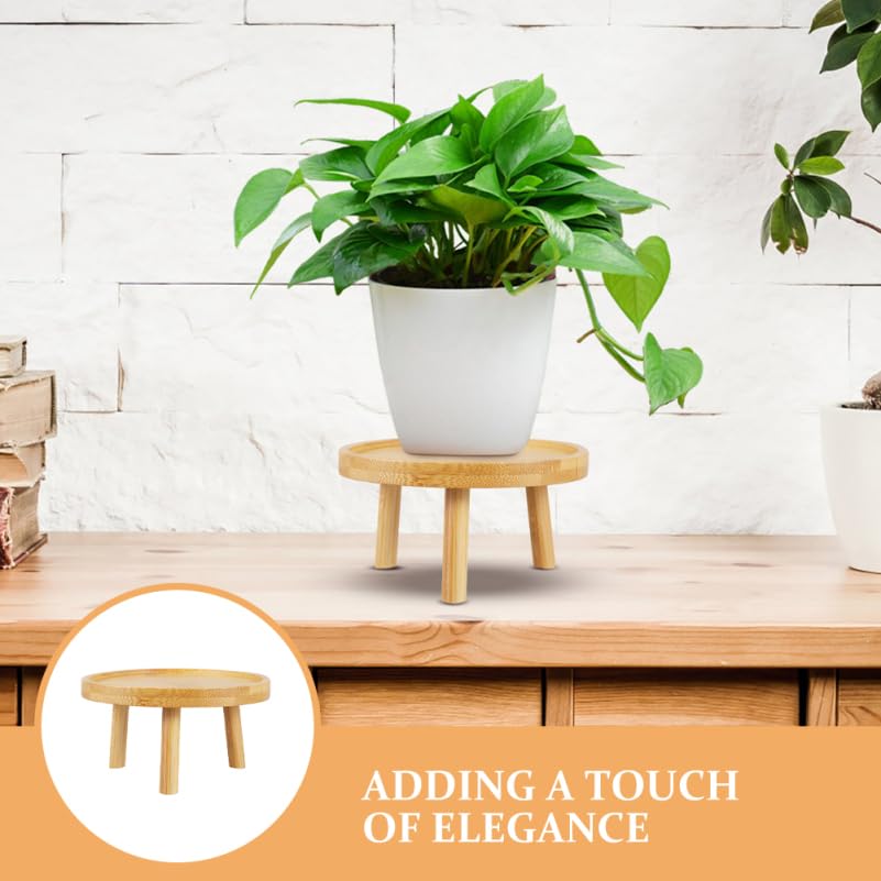 balacoo Solid Wood Plant Stand 2 Pack 5.11 inch Flower Pot Stand and Plant Riser for Indoor Use Wooden Holder for Living Room Balcony Desk Window Sill Natural Finish