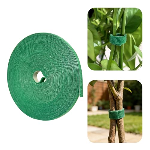50FT Nylon Garden Tie Plant Tape Supports for Climbing Plants Green | Cut Design, Reusable Sturdy Adjustable Garden Tape for Plants, Flowers, Vines and Tree Holiday - color: Green