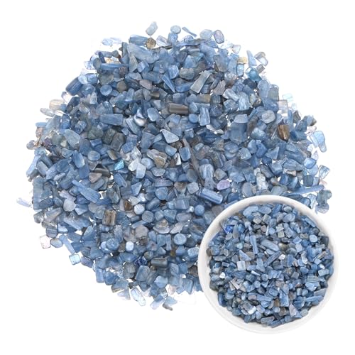 M METERXITY 1.1lb/500g Assorted Tumbled Chips Stone, 5-7 mm Crushed Crystal Quartz Pieces for Vases Filler/Aquarium/Succulent Plants Decor, Irregular Shaped Stones [Dark Blue] - color: Dark Blue