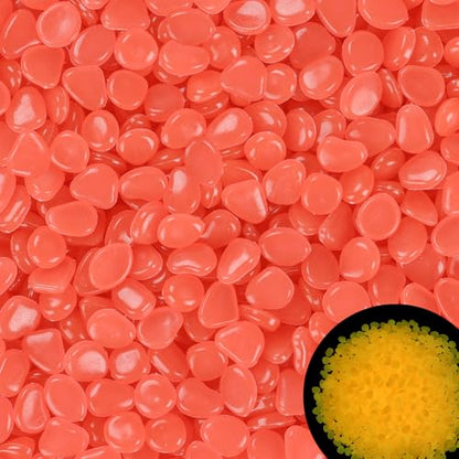 300PC 0.4" Glow in The Dark Rocks Luminous Stones Garden Pebbles Glowing Rocks for Fairy Garden,Potted Plants,Succulents,Patio,Lawn(Pink) - size: 300, style: Pink