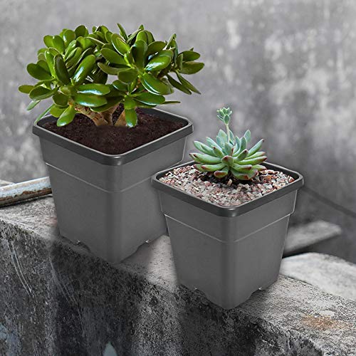 Square Nursery Pots Plant Pots Grow Pots Nursery Container Fit for Planting Soil Plants 10 Gallon 5Pcs - color: Black, size: 10 Gallon-5pcs
