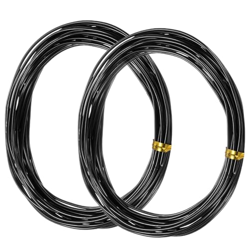 Bonsai Wire 2 Roll Black 1.5mm Aluminum Bonsai Training Wire for Fine Trunk | 2 Roll 65 Feet Total