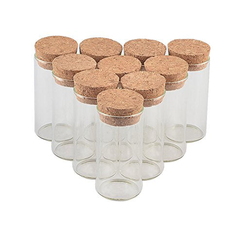 30x60mm 25ml Glass Vials Jars Test Tube With Cork Stopper Empty Glass Transparent Clear Bottles 12pcs (12, 25ml-30x60mm) - size: 25ml-30x60mm