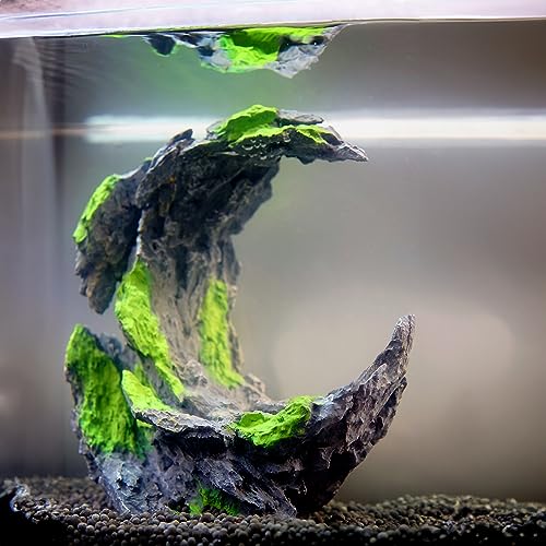 Allcolor Aquarium Rock Decor, Moon Valley Aquascape for 10+ Gallon Tanks - style: Moon Valley