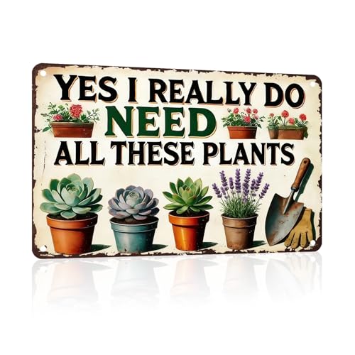 PEACHGARDEN Garden Sign I Really Need All These Plants Gardening Gifts for Women Garden Wall Decor Vintage Metal Sign For Patio Yard Greenhouse 12x16 inch - color: Garden Decor 9, size: 30X40cm(12*16in)