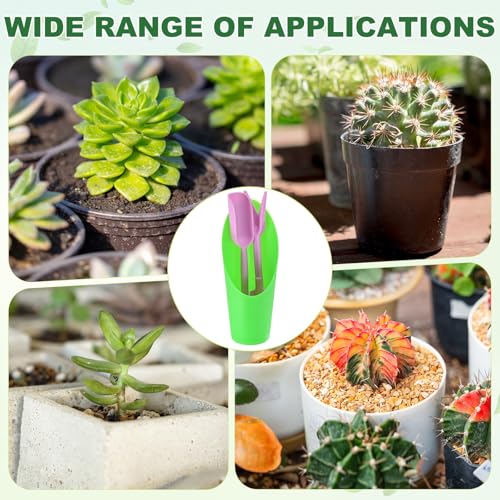 M METERXITY 1-Set Succulent Tools, Plastic 2-in-1 Mini Garden Shovel Hand Succulent Transplanting Tools Garden Shovel Transplant Trowel for Planting/Digging/Aerating/Sowing [Green,Purple] - color: Green,Purple