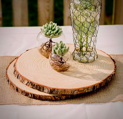 Set of 10 Large Wood Slices (11-13”) – Rustic Wooden Rounds for Wedding Centerpieces, Event Decor, and Table Centerpieces - size: Set of 10 Large (11-13")