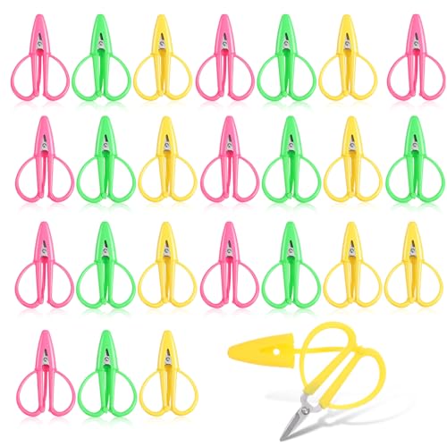 24pcs Mini Scissor Bulk,Colorful Travel Tiny Scissor with Protective Cover