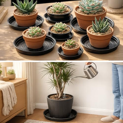 30 Packs 10/12/14 Inches Large Plant Saucers for Indoor Outdoor Use Heavy Duty Plastic Plant Plate Dish for Planter Bulk Round Flower Pot Drip Trays to Catch Water 4 to 20 Inch, Black - size: 10/12/14 inches