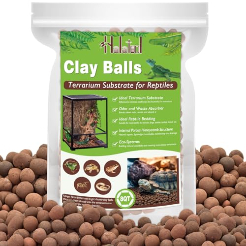 Halatool 8QT Leca Clay Balls Terrarium Substrate for Reptile - size: 8QT