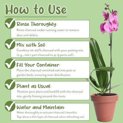 Soil Sunrise Horticultural Charcoal for Indoor Plants (8 Quarts) Hardwood Soil Additive for Orchids, Terrariums, and Gardening - size: 8 Quarts