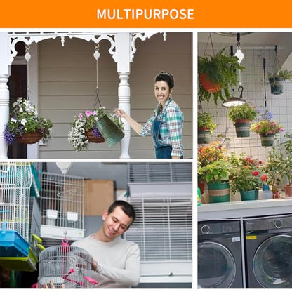 3Pcs Retractable Plant Hanger - Upgrade Plant Pulleys for Hanging Plants, Easy to Raise and Lower, Suitable for Garden Flower Pots, Hanging Planter, Bird Feeder (3Pcs-White) - color: 3pcs-white