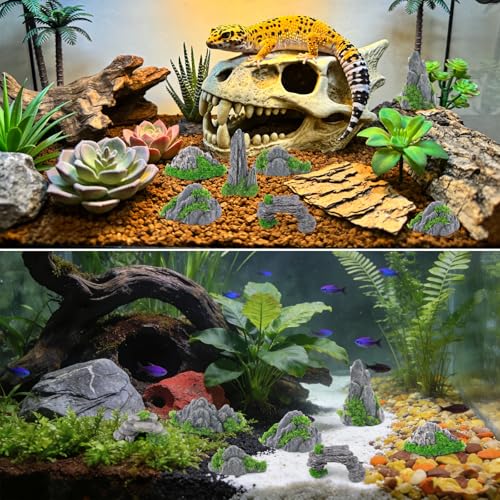Diorama Rocks 10pcs Diorama Supplies Fake Rocks Artificial Garden Figurine Stone Scene Accessories Stone Miniature Stones Rock for Micro Train Railway Sand Table Landscape Garden Accessories