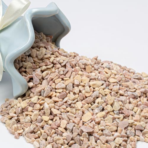 2 lbs Nature Gravel Pebbles, 1/5 Inch Succulent & Cactus Pea Gravel (Pink) - color: Peach, size: 2 Pounds