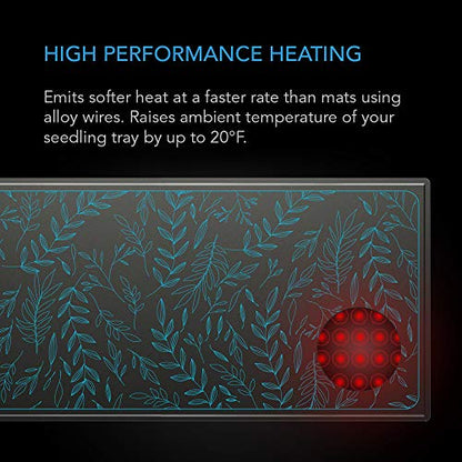 AC Infinity SUNCORE A1, Waterproof Seedling Heat Mat 3 " x 20 " . | MET & UL-Certified Heating Pad for Indoor Gardening, Hydroponics, Germination, Cloning - size: 3" x 20"