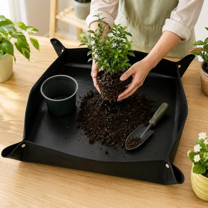 1 Pc Foldable Plant Repotting Mat, 66cm Soil Control Tray