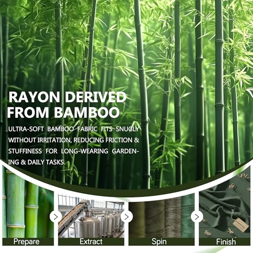 COOLJOB 2 Pairs Gardening Gloves for Women and Men, Bamboo Working Gloves Touchscreen, Grippy Nitrile Rubber Coated Work Gloves, Green/Black, Large Size (2 Pairs L) | Breathable Bamboo Gloves for Men and Women, Strong Nitrile Grip, Full Palm Touchscreen,