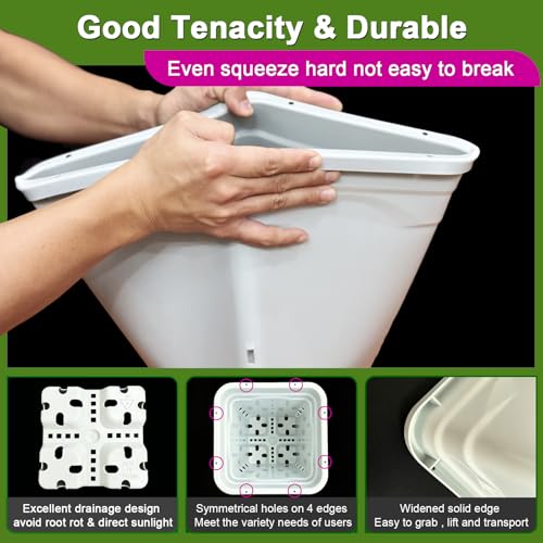 HG5X5SW 5"x5" Square White Pot, 7" Tall Pack of 36 - size: 5"x 5"-36PCS