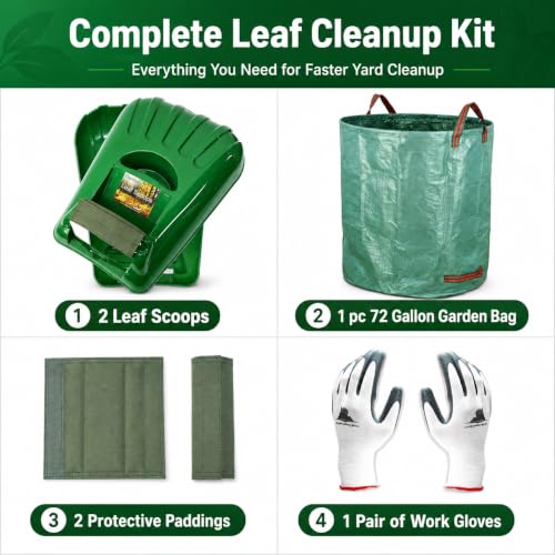 Gardzen Plastic Large Leaf Scoop Hand Rakes - style: Scoops
