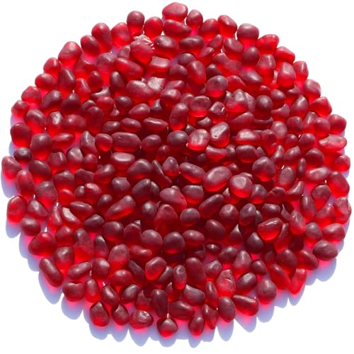 QYGL Sea Glass Stones - 0.55LB Red Frosted Glass Pebbles Gemstones - color: Red