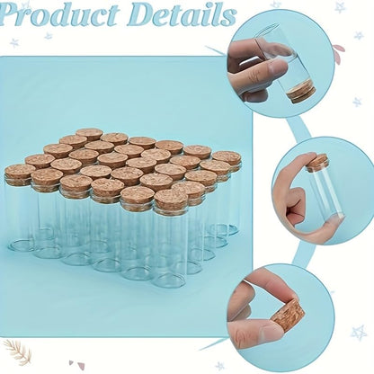 30x60mm 25ml Glass Vials Jars Test Tube With Cork Stopper Empty Glass Transparent Clear Bottles 12pcs (12, 25ml-30x60mm) - size: 25ml-30x60mm