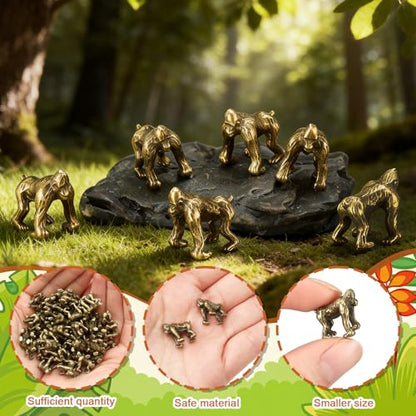Civaner Mini Brass Figurines, 50 Pcs, Gorilla - style: Gorilla