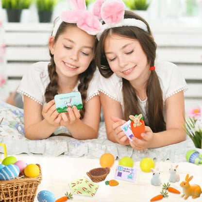 Little Pocket Bunny DIY Pet Adoption Easter Basket Travel Buddy | Little Pocket Bunny collectible in tin box, desk decor gift for office, coworker, Easter gift and animal lovers - style: Bunny
