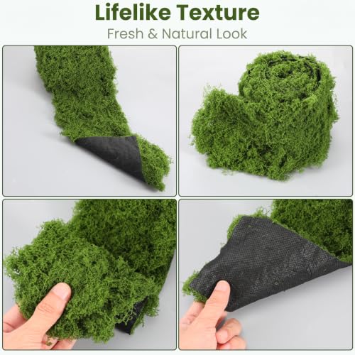Fake Green Moss Mat for Decorating 10x120cm Artificial Green Moss | Table Runner Crafts Indoor 10x120cm