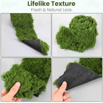 Fake Green Moss Mat for Decorating 10x120cm Artificial Green Moss | Table Runner Crafts Indoor 10x120cm